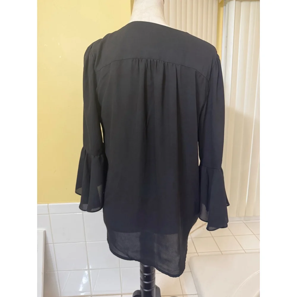 Women's Soho Jeans Black Blouse Size M - Picture 2 of 4